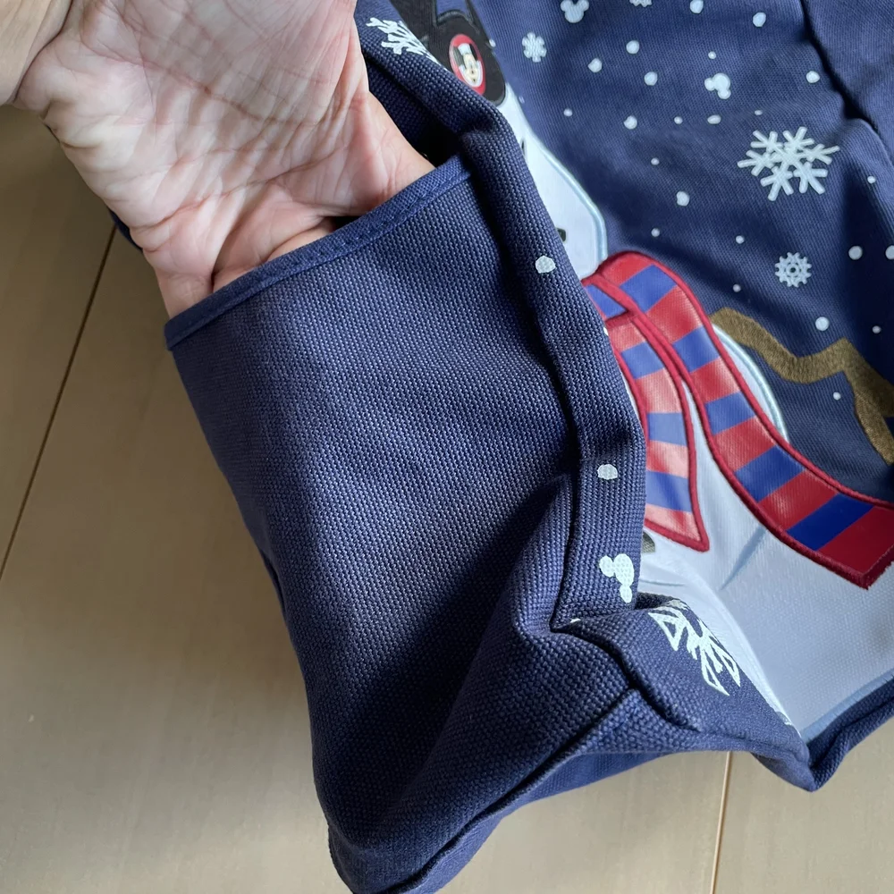 Disney Parks Mickey Mouse Snowman Christmas Holiday Canvas Tote Bag‎